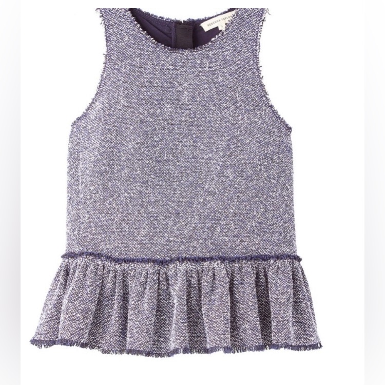 Rebecca Taylor Stretch Tweed Peplum Top Nwt Size 12